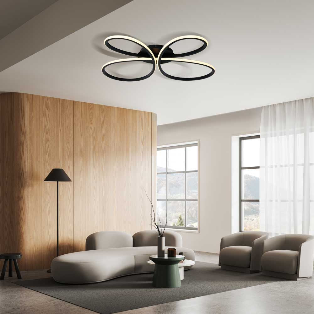 LED плафон BUTTERFLY-C LED ∙ 37W ∙ черен ∙ CCT-switch ∙ 3000-4000-6000K / 005329