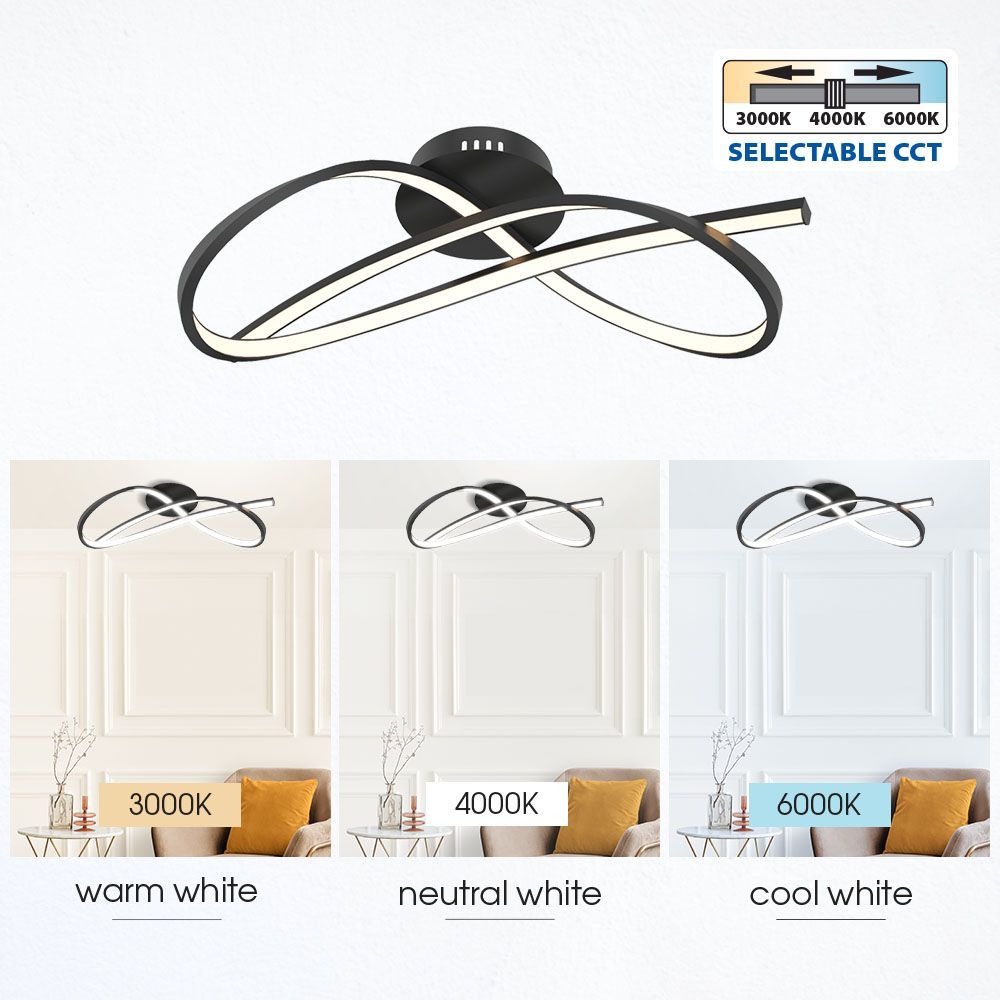 LED плафон MIRAGE LED ∙ 33W ∙ черно ∙ CCT-switch ∙ 3000-4000-6000K / 004862