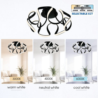 LED ПЛАФОН MEANDRA-C LED ∙ 54W ∙ ЧЕРЕН ∙ CCT-SWITCH ∙ 3000-4000-6000K / 005168