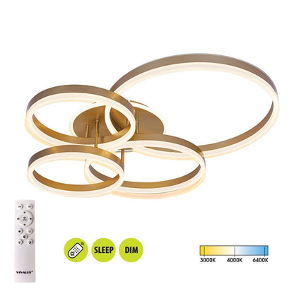 LED плафон AVALON LED ∙ 80W ∙ злато ∙ CCT ∙ 3000-4000-6400K / 005326