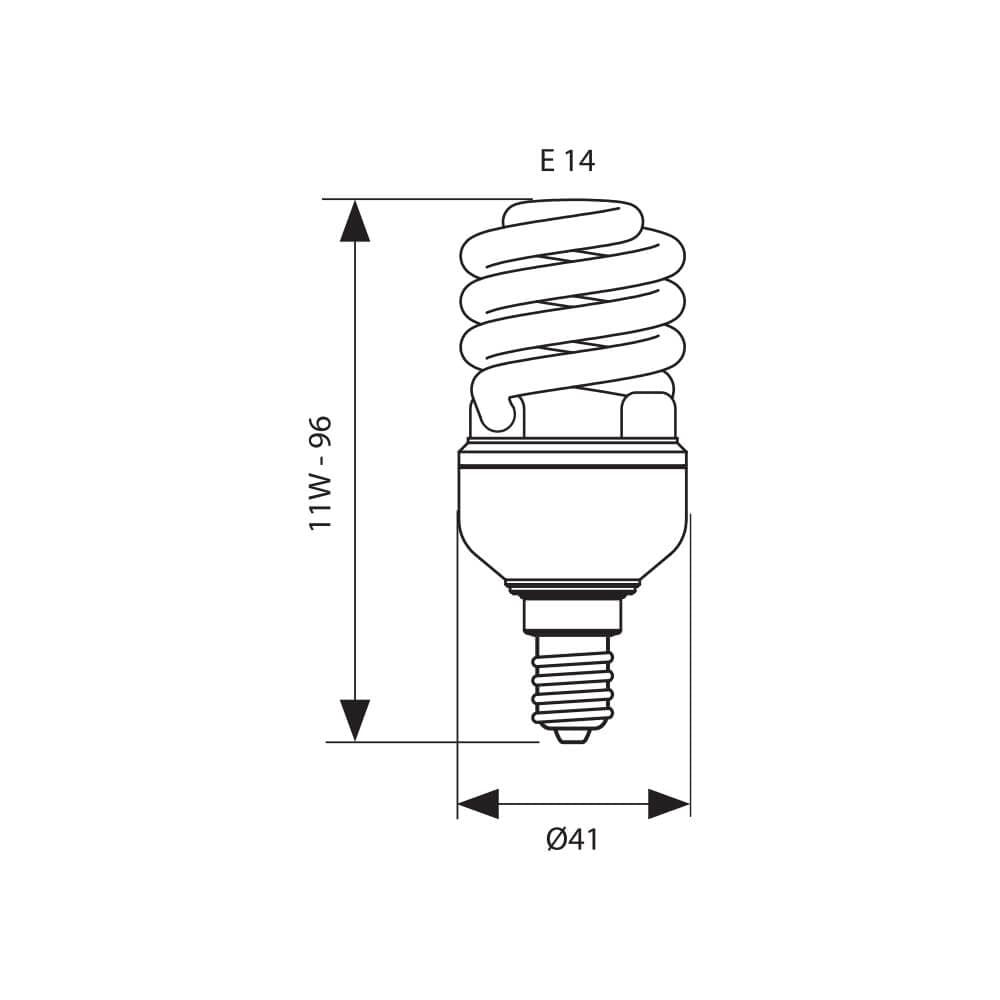 ЕНЕРГОСПЕСТЯВАЩА ЛАМПА X SPIRAL ∙ 11W ∙ 564LM ∙ E14 ∙ 4000K / 003027
