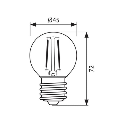 LED филамент лампа FLICK LED ∙ GF45 ∙ 4W ∙ 470lm ∙ E27 ∙ 4000K / 004449