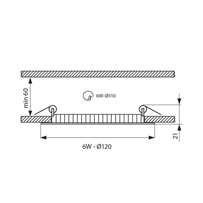 LED ПАНЕЛ ESTE LED ∙ 6W ∙ 400LM ∙ БЯЛ ∙ 6000K / 004587