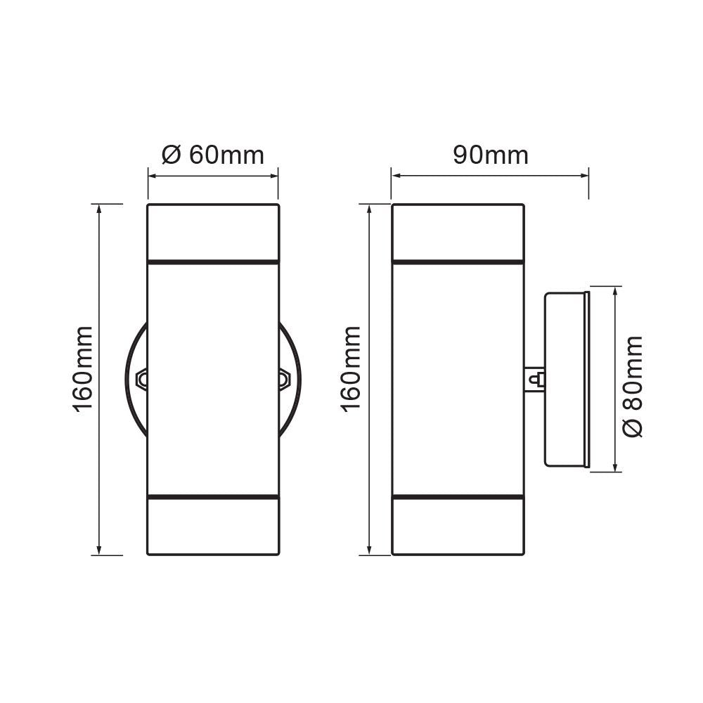 ФАСАДЕН АПЛИК NAVARA ∙ ДВОЕН ∙ 2XGU10 ∙ ЧЕРНО ∙ IP44 / 004649