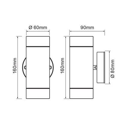 ФАСАДЕН АПЛИК NAVARA ∙ ДВОЕН ∙ 2XGU10 ∙ ЧЕРНО ∙ IP44 / 004649