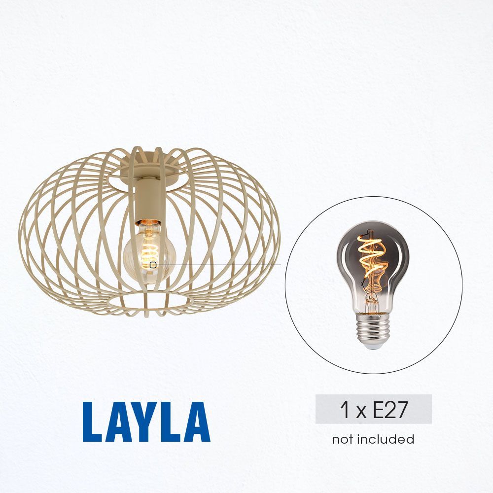Плафон LAYLA ∙ CL965 ∙ 1xE27 ∙ метал+PVC ∙ бежово / 005285