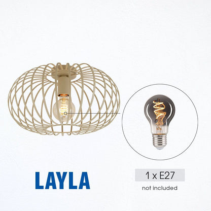 Плафон LAYLA ∙ CL965 ∙ 1xE27 ∙ метал+PVC ∙ бежово / 005285
