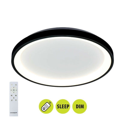 Мултифункционална LED плафониера с дистанционно ALEXA-C LED ∙ 60W ∙ черен ∙ CCT ∙ 3000-6000K / 005252