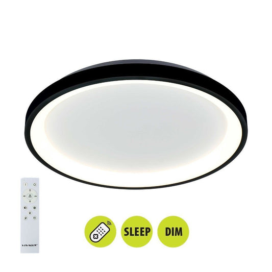 Мултифункционална LED плафониера с дистанционно ALEXA-C LED ∙ 60W ∙ черен ∙ CCT ∙ 3000-6000K / 005252