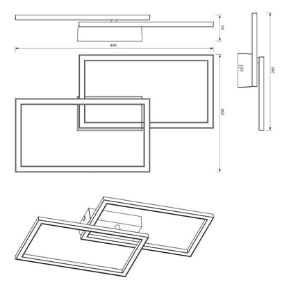LED ПЛАФОН SONOMA LED ∙ RC2 ∙ 20W ∙ ЧЕРЕН ∙ 4000K / 005034