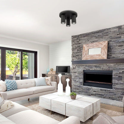 КРЪГЪЛ СПОТ ЗА ТАВАН SP713-3R BK LUX ∙ ЧЕРЕН ∙ 3XGU10 / 004564