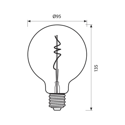 LED филамент лампа FLICK DECO LED ∙ GFD95 ∙ 4W ∙ 300lm ∙ E27 ∙ 2200K / 004179