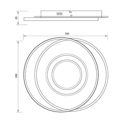 МУЛТИФУНКЦИОНАЛНА LED ПЛАФОНИЕРА С ДИСТАНЦИОННО TILDA LED ∙ 88W ∙ CCT ∙ 3000-6000K / 005175