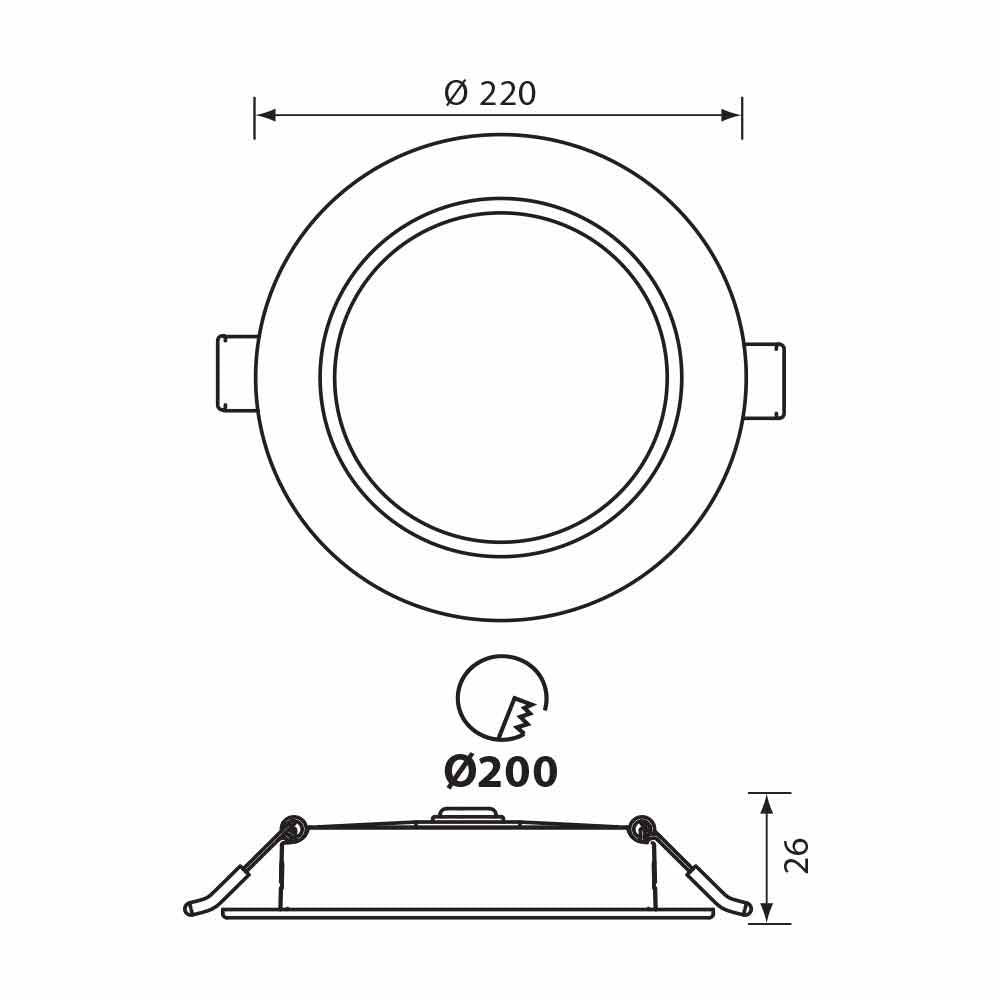LED ЛУНА VERA LED ∙ 24W ∙ CCT-SWITCH ∙ 3000K-4000K-6400K ∙ IP54 / 004757