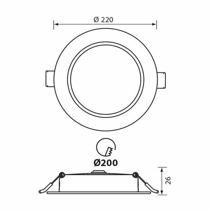 LED ЛУНА VERA LED ∙ 24W ∙ CCT-SWITCH ∙ 3000K-4000K-6400K ∙ IP54 / 004757