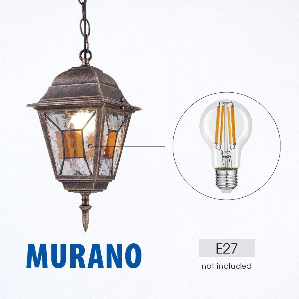 ФЕНЕР MURANO ∙ H007 ∙ АНТИЧЕН МЕСИНГ ∙ IP44 / 004229