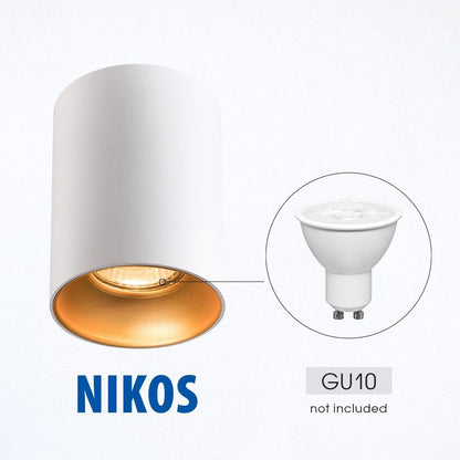 ЛУНА ЗА ВЪНШЕН МОНТАЖ NIKOS ∙ DL724 ∙ GU10 ∙ БЯЛ/ЗЛАТО / 004705