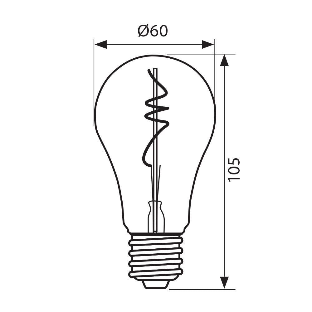 LED филамент лампа FLICK SMOKE LED ∙ AFS60 ∙ 4W ∙ 100lm ∙ E27 ∙ 1800K ∙ димируема / 004778