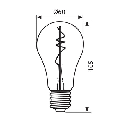 LED филамент лампа FLICK SMOKE LED ∙ AFS60 ∙ 4W ∙ 100lm ∙ E27 ∙ 1800K ∙ димируема / 004778