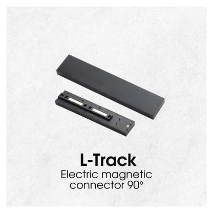 SLIM25 ЕЛЕКТРИЧЕСКИ МАГНИТЕН КОНЕКТОР 90° L-TRACK ∙ ЧЕРЕН / 004939