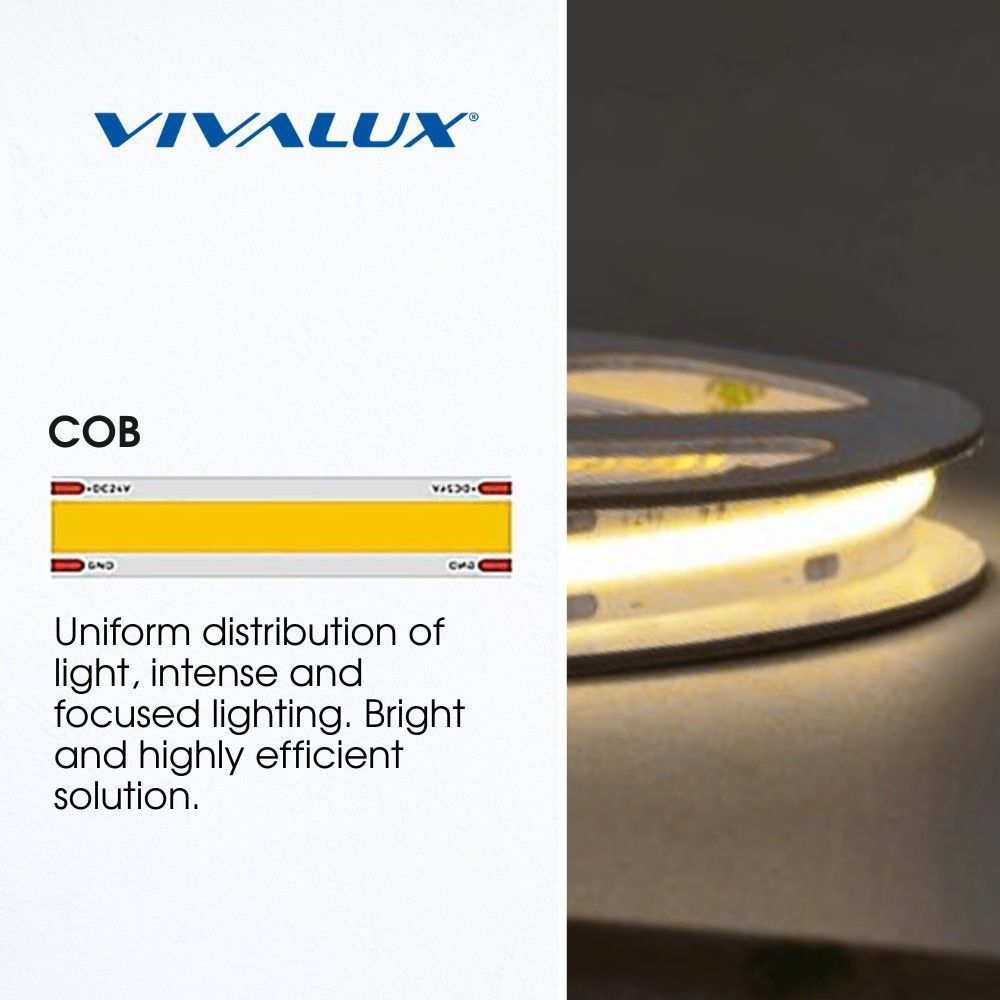 LED лента DOBI LED ∙ 192 SCOB ∙ 24VDC ∙ 6400K ∙ 5 м / 005344