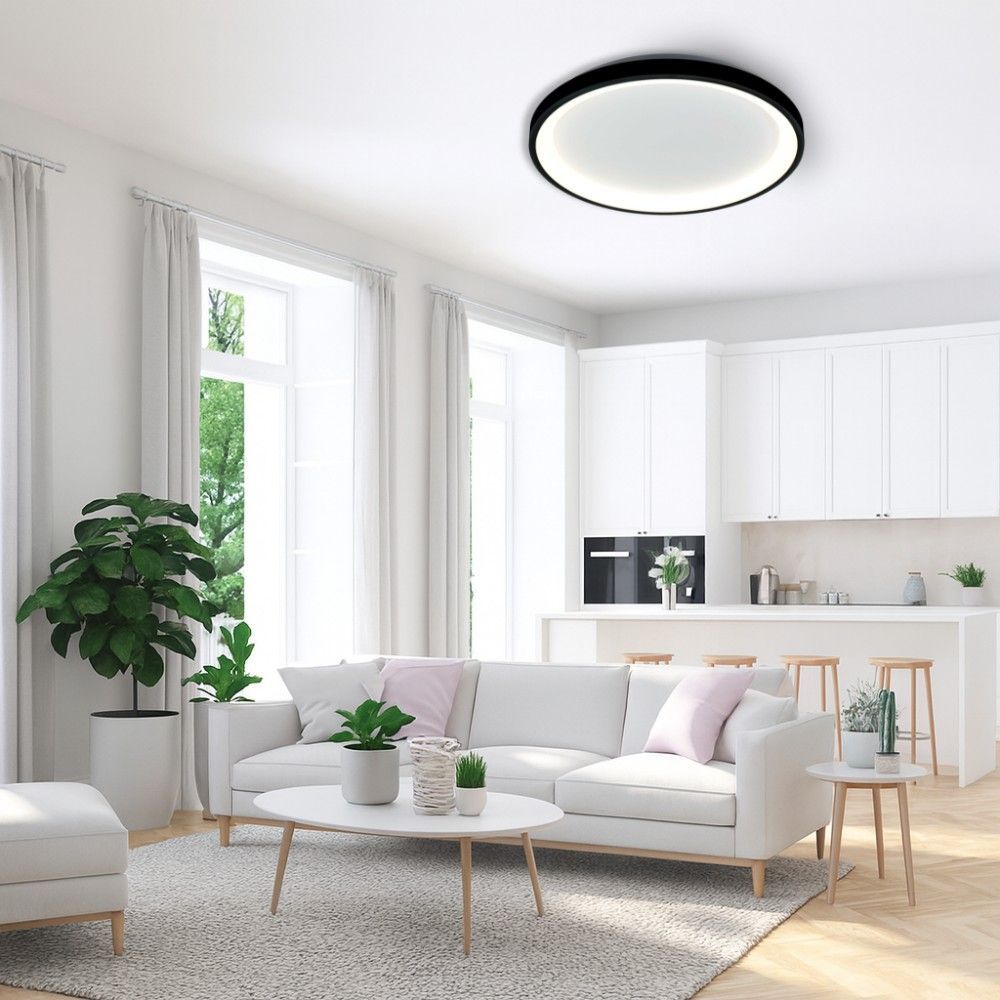 Мултифункционална LED плафониера с дистанционно ALEXA-C LED ∙ 80W ∙ черен ∙ CCT ∙ 3000-6000K / 005254