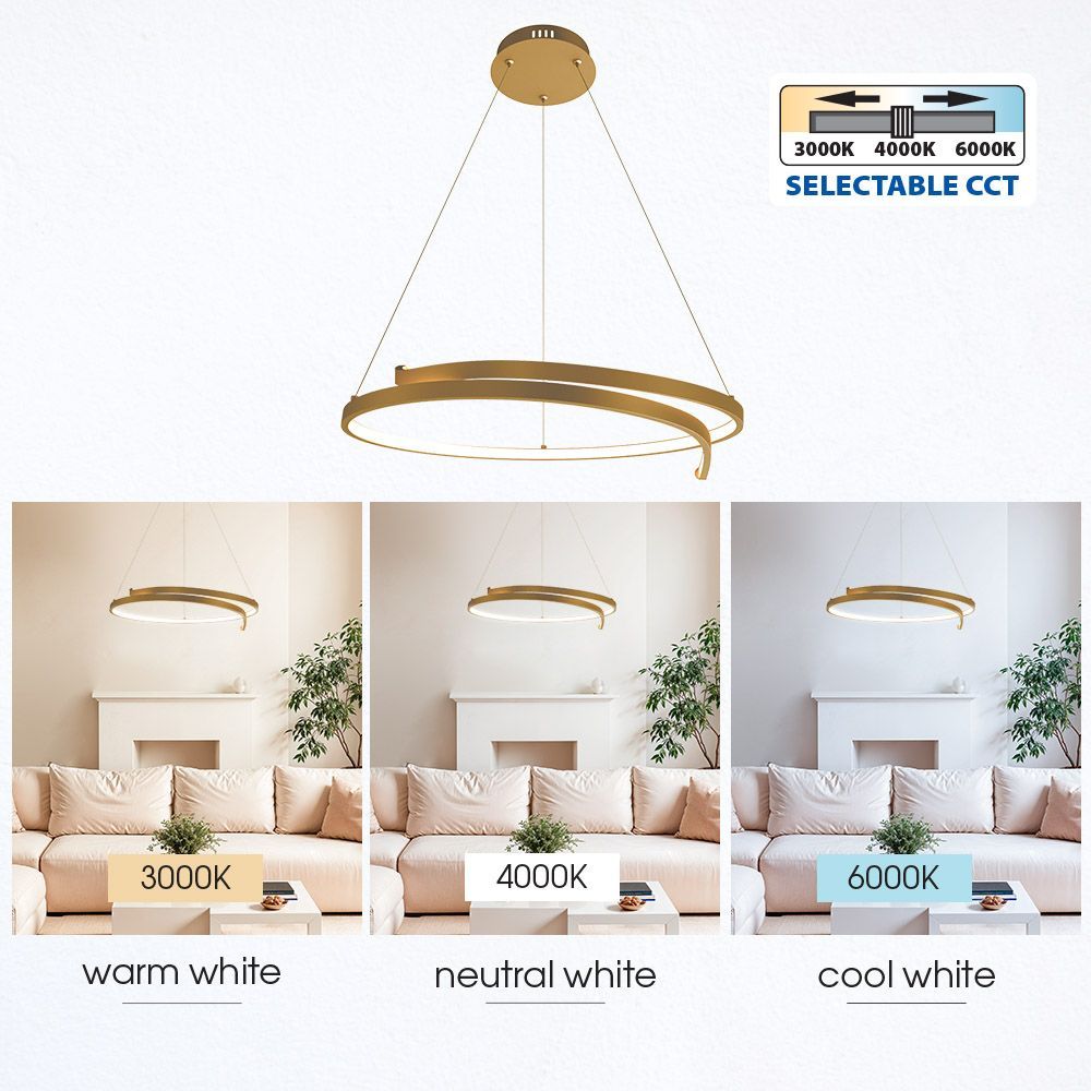 LED ПОЛИЛЕЙ OMICRON LED ∙ 38W ∙ ЗЛАТО ∙ CCT-SWITCH ∙ 3000-4000-6000K / 004869