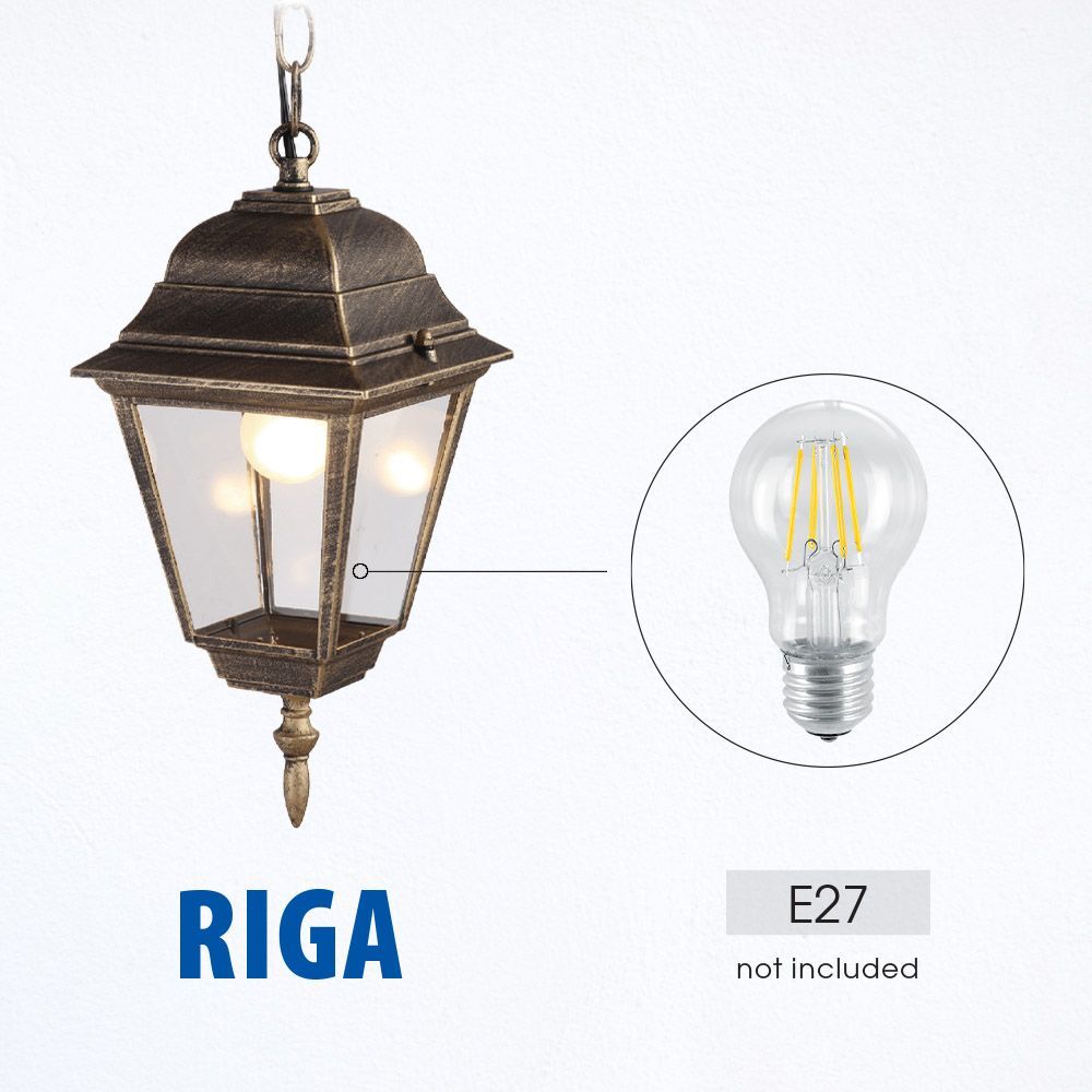 ФЕНЕР RIGA ∙ H006 ∙ АНТИЧЕН МЕСИНГ ∙ IP44 / 004226