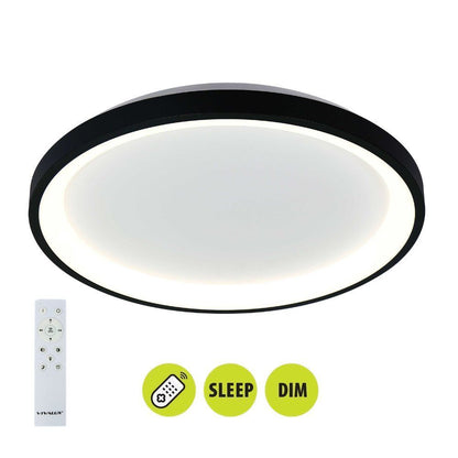 Мултифункционална LED плафониера с дистанционно ALEXA-C LED ∙ 80W ∙ черен ∙ CCT ∙ 3000-6000K / 005254