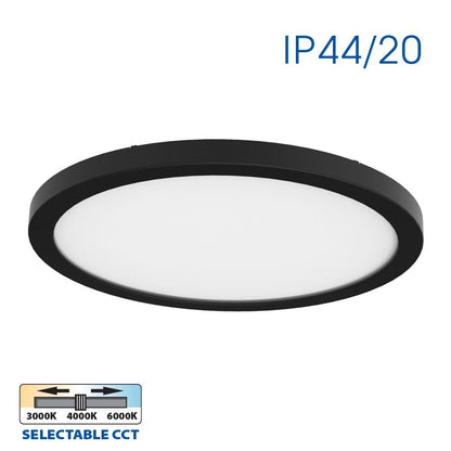 LED ПЛАФОНИЕРА NEBULA LED ∙ 12W-18W-24W ∙ ЧЕРЕН ∙ CCT-SWITCH ∙ 3000K-4000K-6000K / 004813