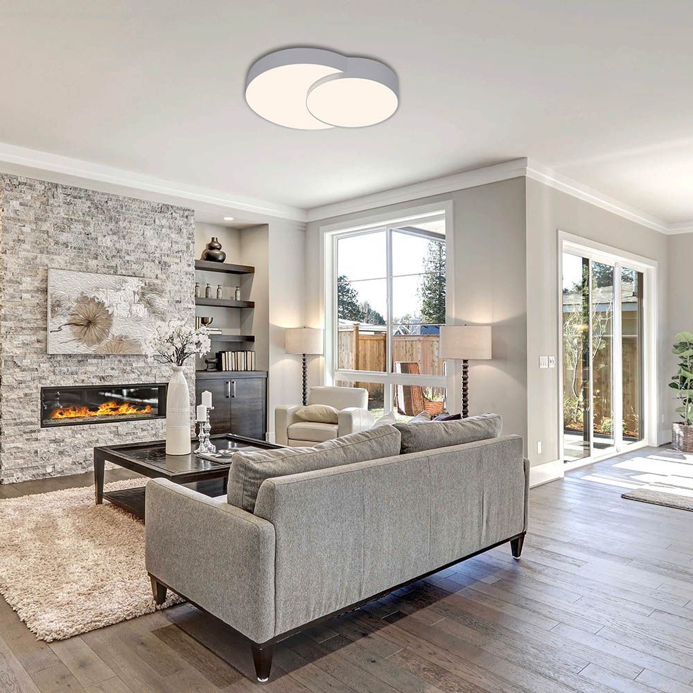 LED ПЛАФОН PEBBLE LED ∙ 35W ∙ БЯЛ ∙ CCT ∙ 3000-4000-6000K / 005152