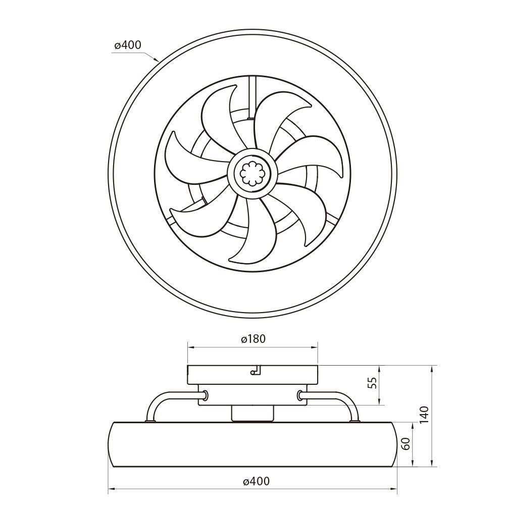 LED плафон с вентилатор KAI LED ∙ 30W ∙ бял ∙ CCT ∙ 3000K-6400K / 005338