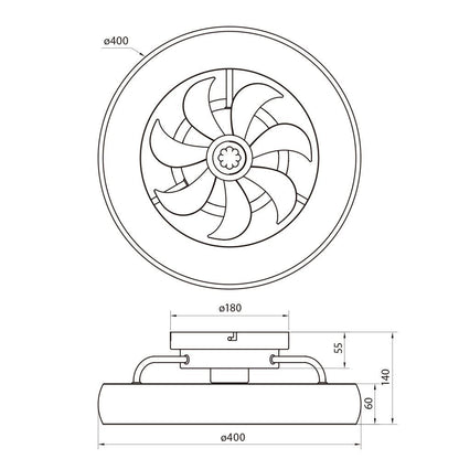 LED плафон с вентилатор KAI LED ∙ 30W ∙ бял ∙ CCT ∙ 3000K-6400K / 005338