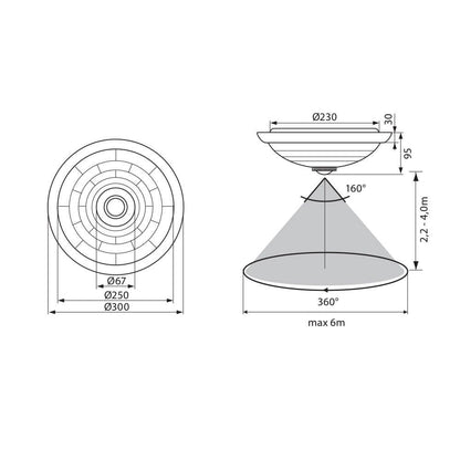 ПЛАФОНИЕРА СЪС СЕНЗОР ЗА ДВИЖЕНИЕ LEO ∙ F30 ∙ SR36 / 003078