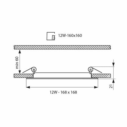 LED ПАНЕЛ GRID LED ∙ 12W ∙ 850LM ∙ ЧЕРЕН ∙ 4000K / 004738