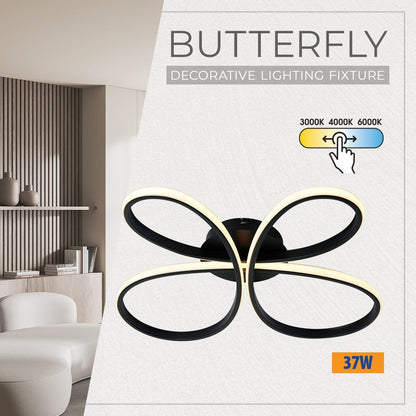LED плафон BUTTERFLY-C LED ∙ 37W ∙ черен ∙ CCT-switch ∙ 3000-4000-6000K / 005329