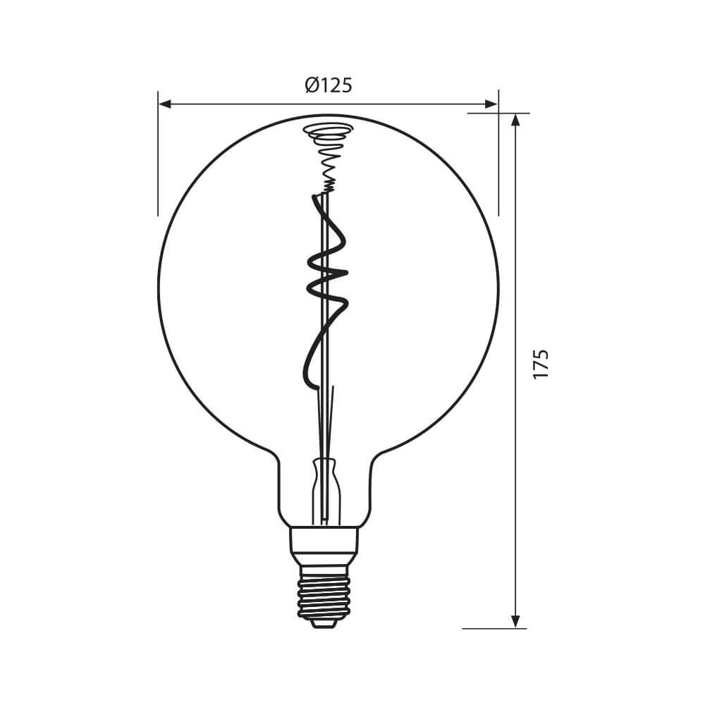 LED филамент лампа FLICK DECO LED ∙ GFD125 ∙ 4W ∙ 350lm ∙ E27 ∙ 2200K / 004180