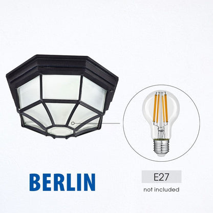 ПЛАФОНИЕРА BERLIN ∙ 1 X E27 ∙ ЧЕРЕН ∙ IP44 / 004264