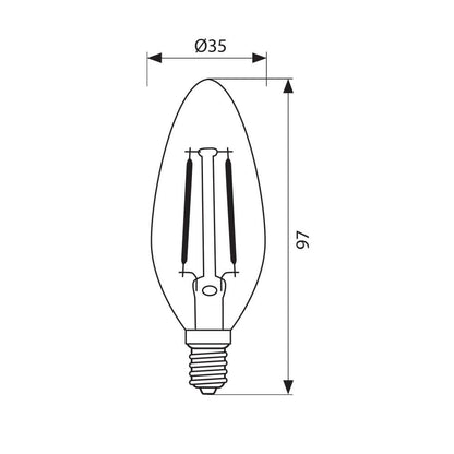 LED филамент лампа FLICK VINTAGE LED ∙ BFV35 ∙ 4W ∙ 380lm ∙ E14 ∙ 2700K / 004088