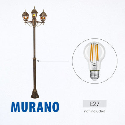 ФЕНЕР MURANO ∙ PL007 ∙ АНТИЧЕН МЕСИНГ ∙ IP44 / 004375