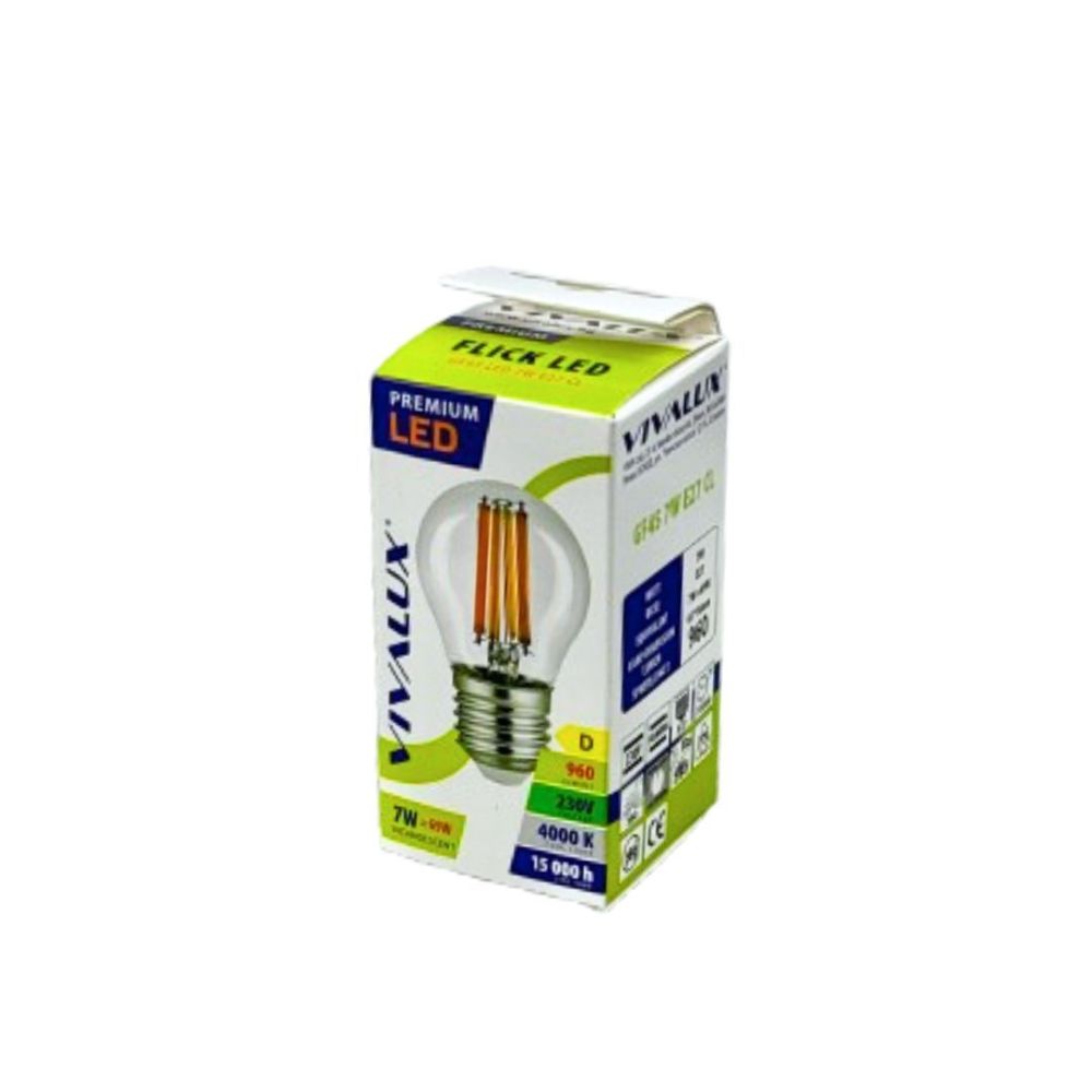 LED филамент лампа FLICK LED PREMIUM ∙ GF45 ∙ 7W ∙ 960lm ∙ E27 ∙ 4000K / 004968