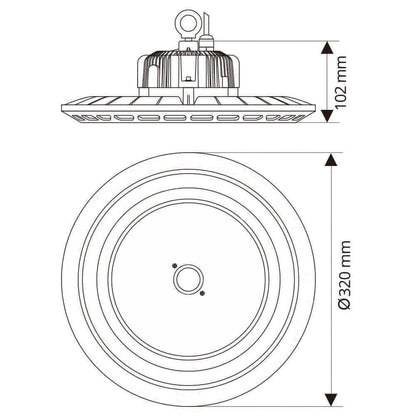 ИНДУСТРИАЛНО ОСВЕТИТЕЛНО ТЯЛО SCI-FI LED ∙ 100W ∙ 120D ∙ 5000K ∙ IP65 / 004151