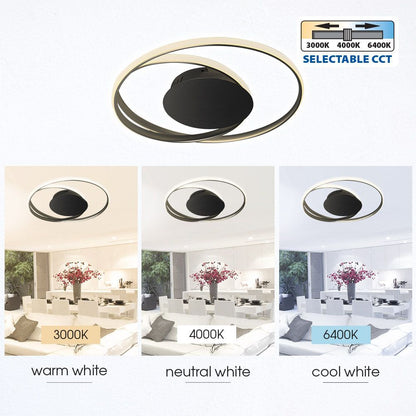 LED ПЛАФОНИЕРА ODEON LED ∙ 38W ∙ 1840LM ∙ ЧЕРЕН ∙ CCT-SWITCH ∙ 3000K-4000K-6400K / 004610