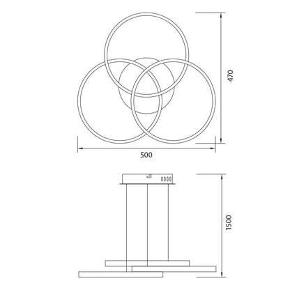 LED полилей MEDELIN-P LED ∙ 38W ∙ злато ∙ CCT ∙ 3000-4000-6000K / 005331