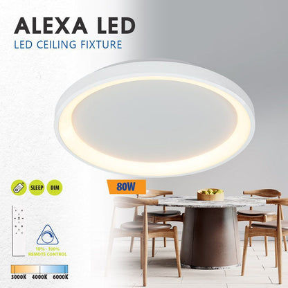 Мултифункционална LED плафониера с дистанционно ALEXA-C LED ∙ 80W ∙ бял ∙ CCT ∙ 3000-6000K / 005253