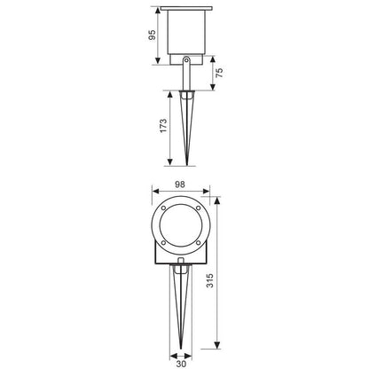 ГРАДИНСКИ АКСЕСОАР С ФАСУНГА ACER/SP ∙ GU10 ∙ ЧЕРЕН ∙ IP65 / 004313