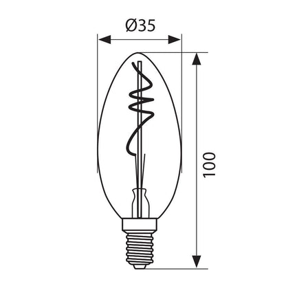 LED филамент лампа FLICK SMOKE LED ∙ BFS35 ∙ 2W ∙ 50lm ∙ E14 ∙ 1800K / 004779