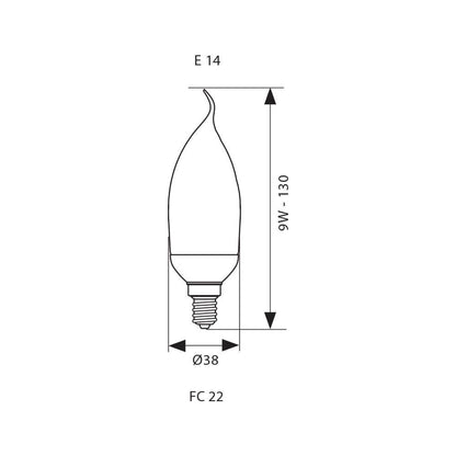ЕНЕРГОСПЕСТЯВАЩА ЛАМПА FLAME CANDLE ∙ 9W ∙ 432LM ∙ E14 ∙ 2700K / 002792