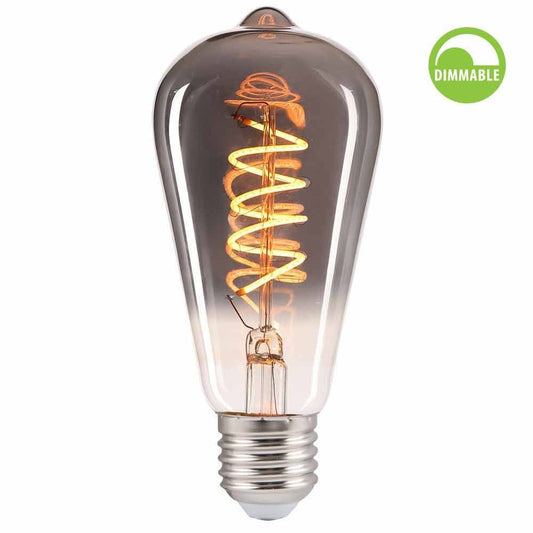 LED филамент лампа FLICK SMOKE LED ∙ STS64 ∙ 4W ∙ 100lm ∙ E27 ∙ 1800K ∙ димируема / 004775