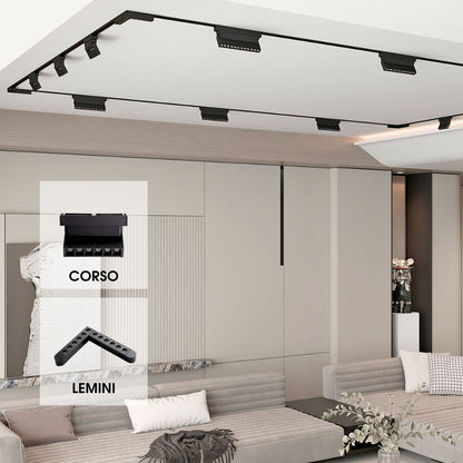 SLIM25 МАГНИТЕН LED ЪГЪЛ LEMINI LED ∙ 12W ∙ ЧЕРЕН ∙ 4000K / 004933